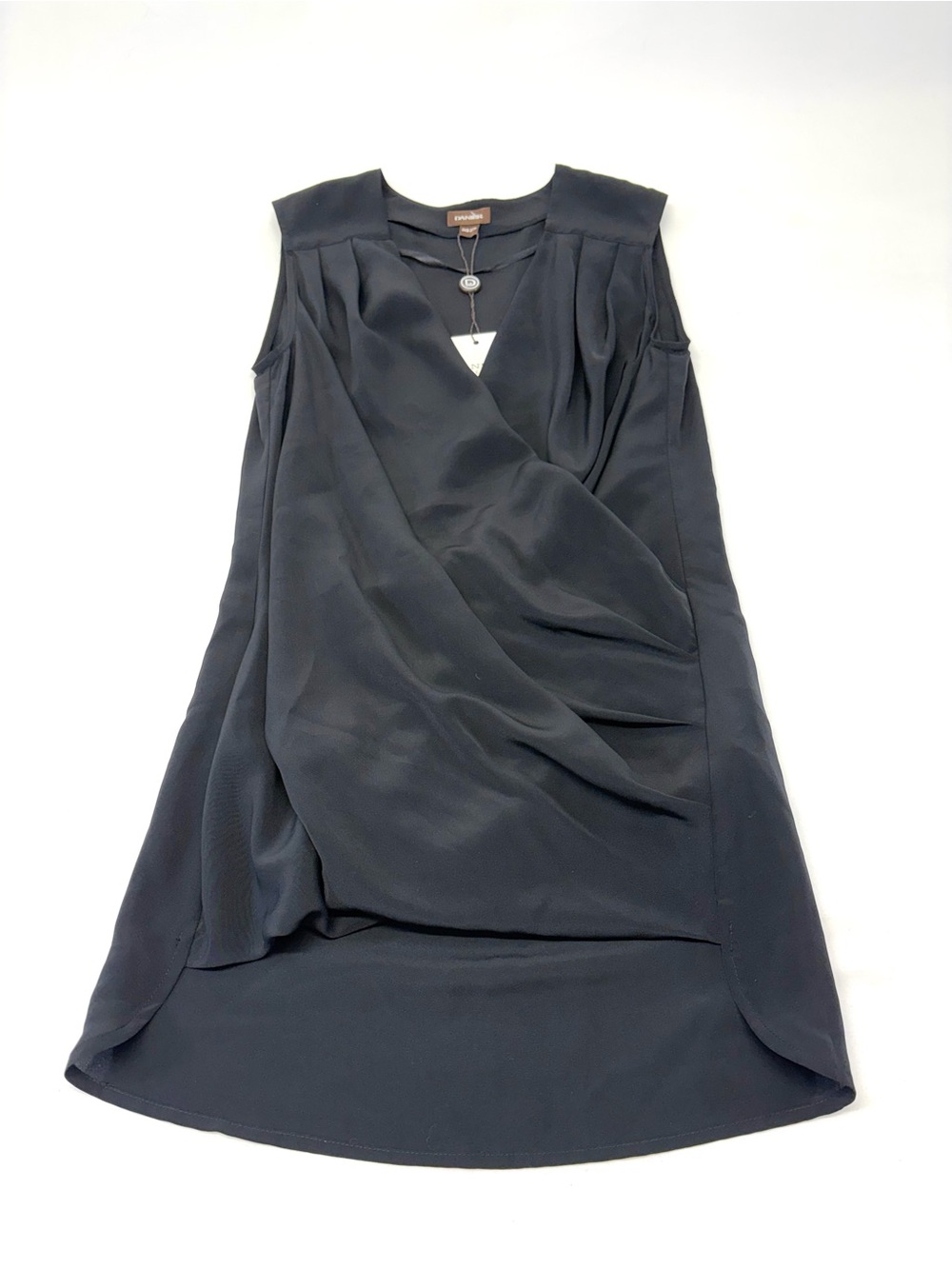 Danier Collection Black Sleeveless Draped Wrap Blouse 3XS